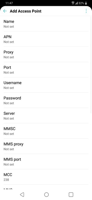 Enter Internet information