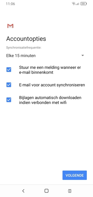 Selecteer VOLGENDE