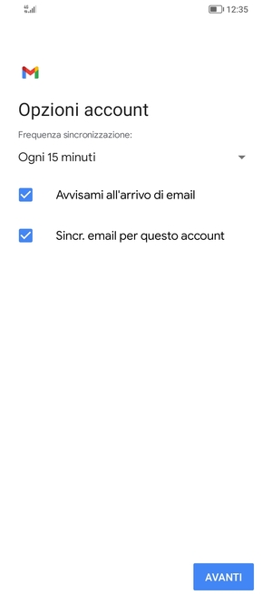 Seleziona AVANTI