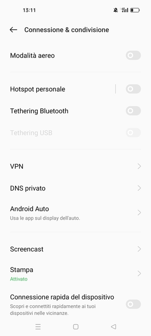 Seleziona Hotspot personale