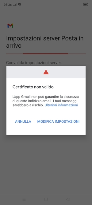 Seleziona MODIFICA IMPOSTAZIONI