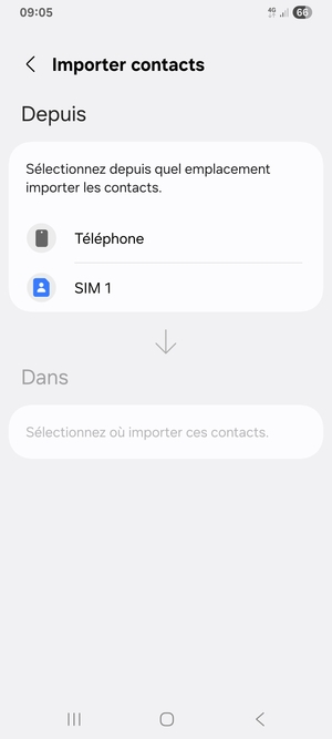 Sélectionnez SIM 1 ou SIM 2