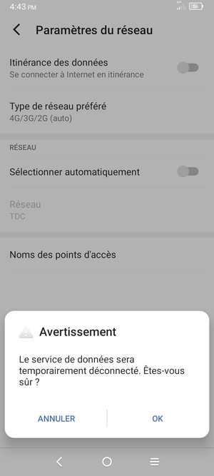 Sélectionnez OK
