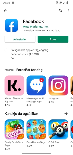 Velg Åpne