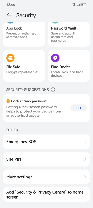 Scroll to and select SIM PIN