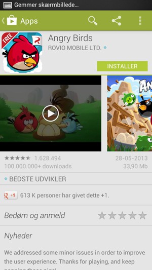 Vælg INSTALLER