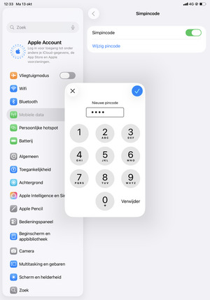 Voer uw Nieuwe pincode in en selecteer Gereed