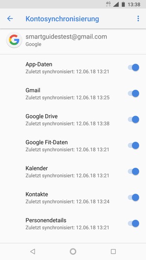Stellen Sie sicher, dass Kontakte ausgewählt ist