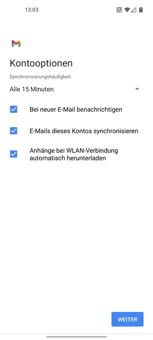 Wählen Sie WEITER