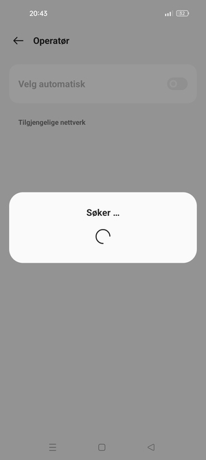 Vent til søket er ferdig