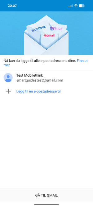 Velg GÅ TIL GMAIL