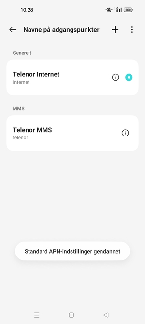 Vælg Ny APN