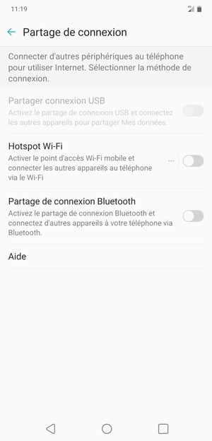 Sélectionnez Hotspot Wi-Fi