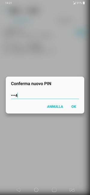 Conferma il nuovo PIN della SIM e seleziona OK