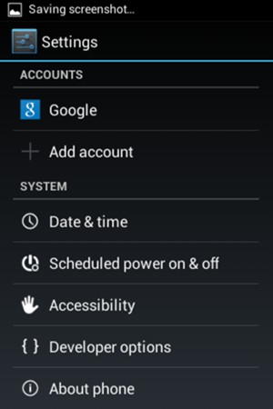 Scroll to and select About phone