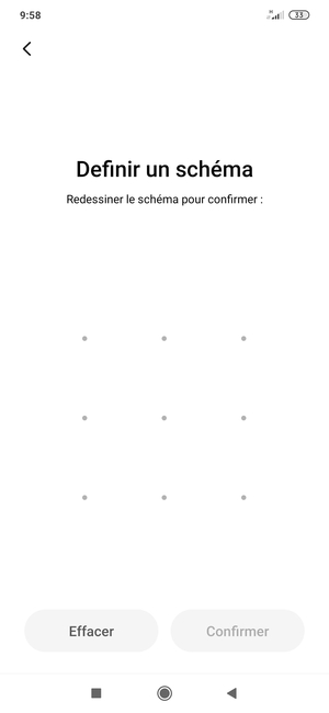 Dessinez de nouveau le schéma de déverrouillage