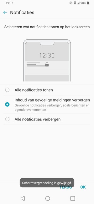 Selecteer uw voorkeursoptie en selecteer OK