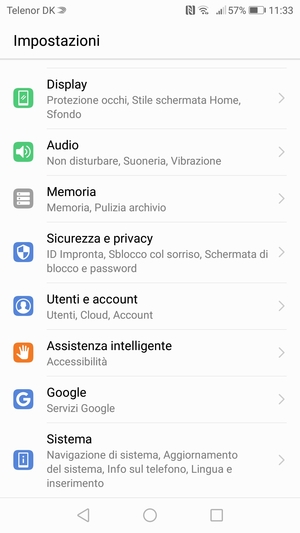 Scorri e seleziona Sistema