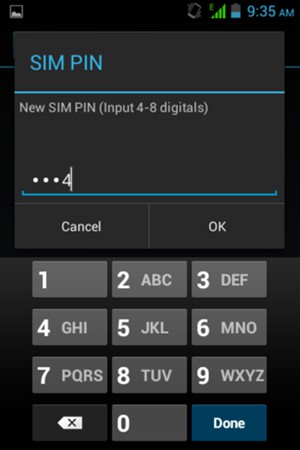 Enter your New SIM PIN and select OK