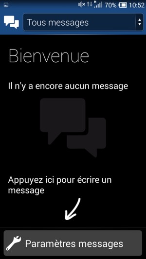 Sélectionnez Paramètres messages