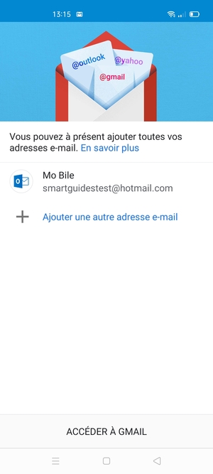 Sélectionnez ACCÉDER À GMAIL