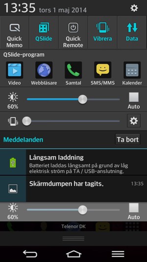 Välj Vibrera för att byta till tyst läge