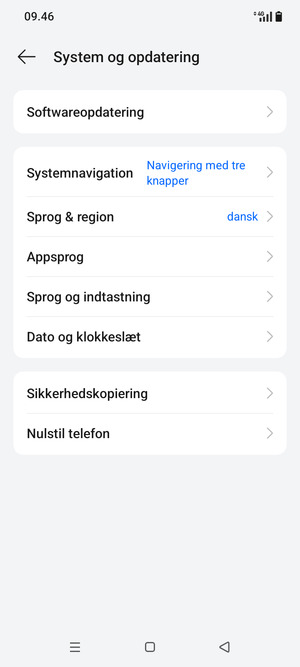 Vælg Sikkerhedskopiering