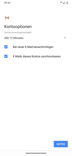 Wählen Sie WEITER