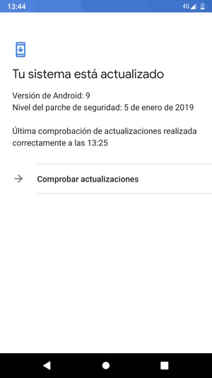 Si su teléfono está actualizado, verá la siguiente pantalla