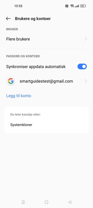 Velg din Google-konto