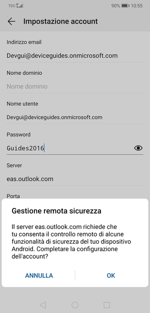 Seleziona OK