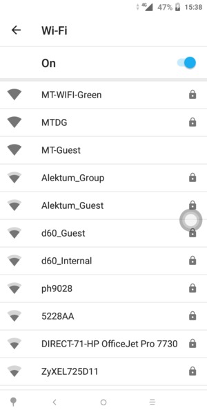 Select the wireless network you want to connect to
