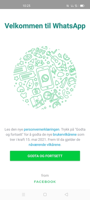 Applikasjonen er klar til bruk