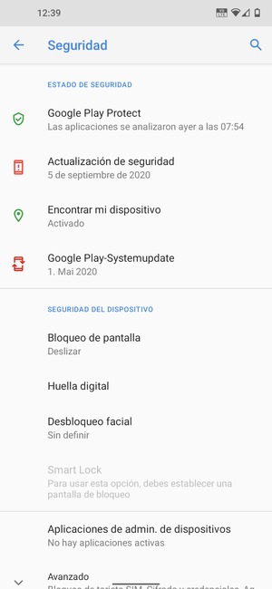 Para activar el bloqueo de pantalla, seleccione Bloqueo de pantalla
