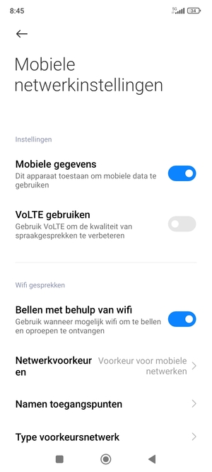 Selecteer Namen toegangspunten