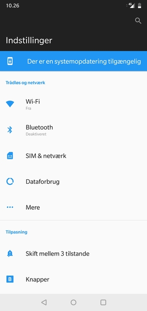 Vælg SIM & netværk