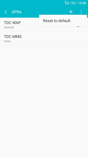 Select Reset to default