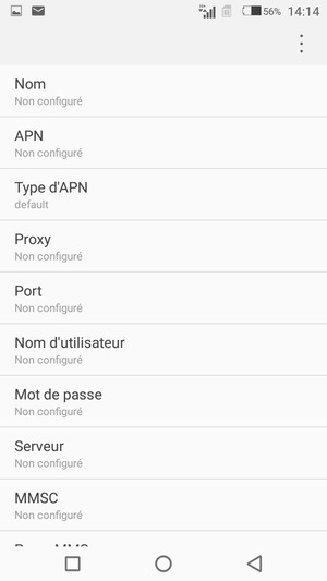 Saisissez les informations MMS