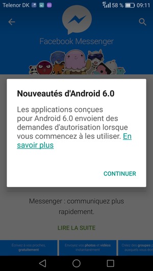Sélectionnez CONTINUER