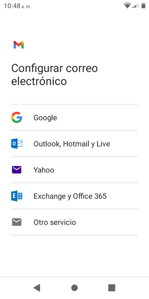 Seleccione Outlook, Hotmail y Live