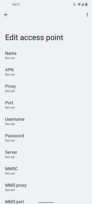 Enter Internet information