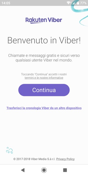 L'app è pronta per l'uso