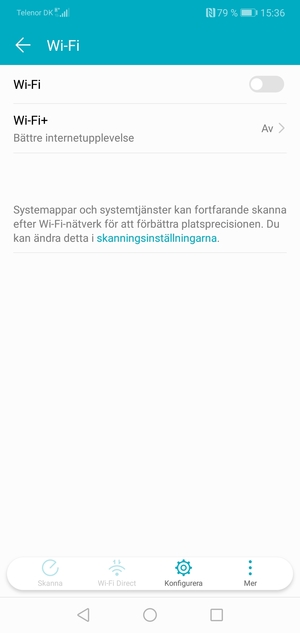Aktivera Wi-Fi