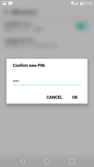 Confirm your new SIM PIN and select OK