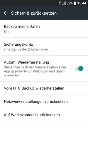 Wählen Sie Sicherungskonto