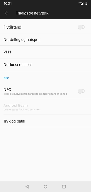 Vælg Netdeling og hotspot