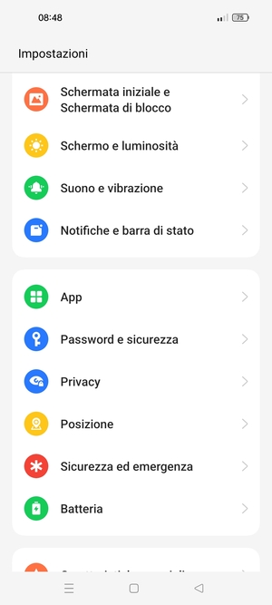 Scorri e seleziona Password e sicurezza