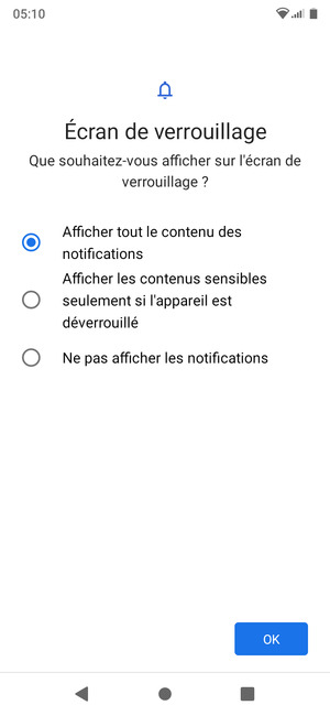 Sélectionnez votre option préférée et sélectionnez OK