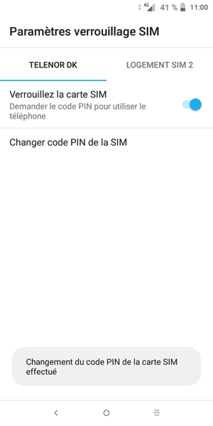 Votre code PIN de la carte SIM a été modifié