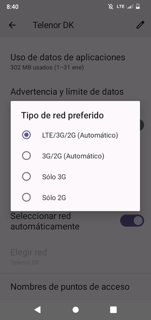 Seleccione la opción deseada